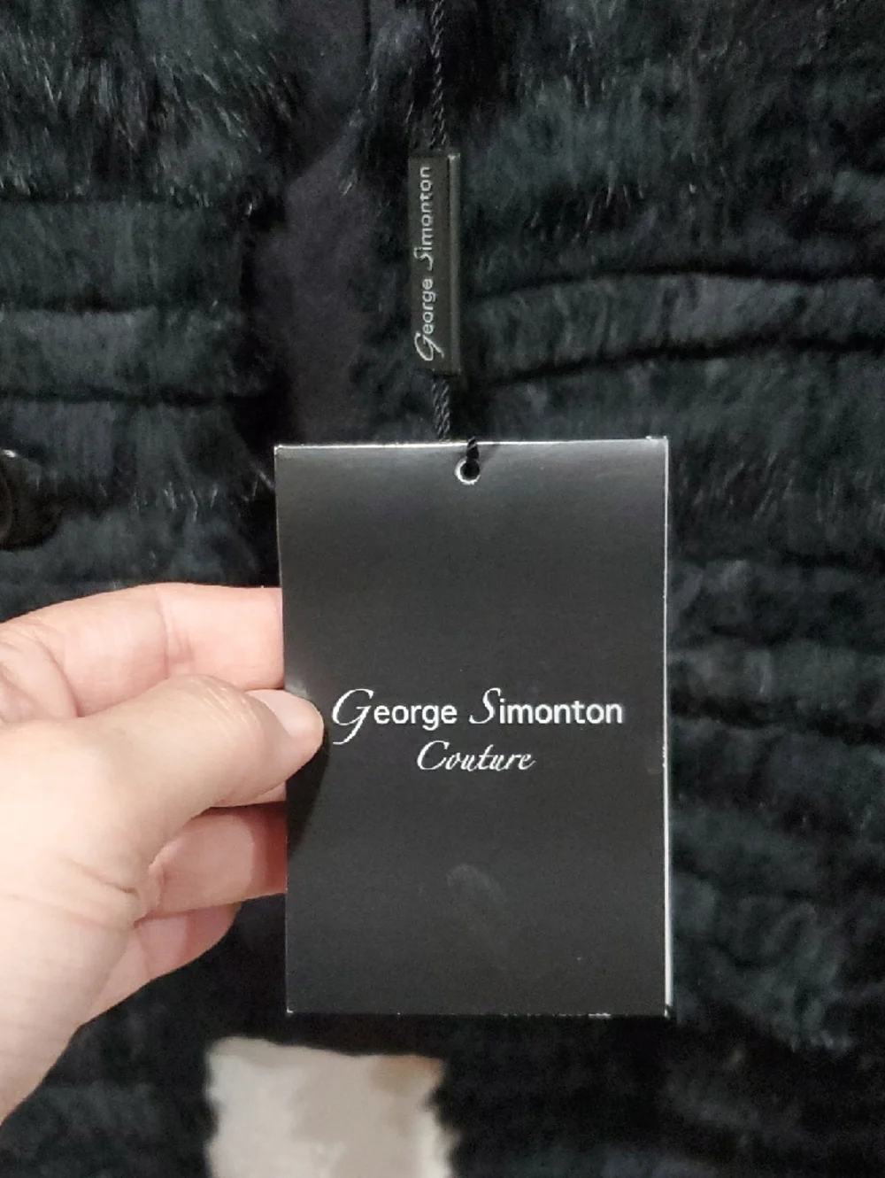 George Simonton Couture Genuine Rabbit Fur & Silk Reversible Vest Size 2X